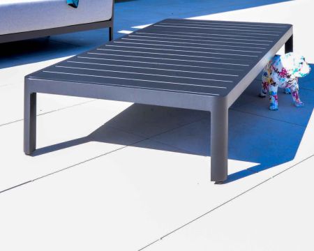 Tavolino da giardino contemporaneo "Blois" in alluminio antracite