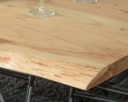 Tavolo con piano in legno massiccio e gambe in metallo "3D" 180 cm