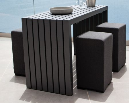 Tavolo bar da esterno in alluminio nero da 160 cm "Java Island