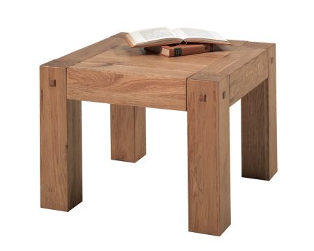 Tavolino quadrato in rovere massiccio oliato "Lodge Casita" 60x60cm