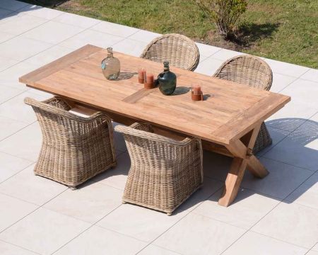 Tavolo da pranzo in legno di teak riciclato "Balangan Beach" per 6/8 persone, 200 cm
