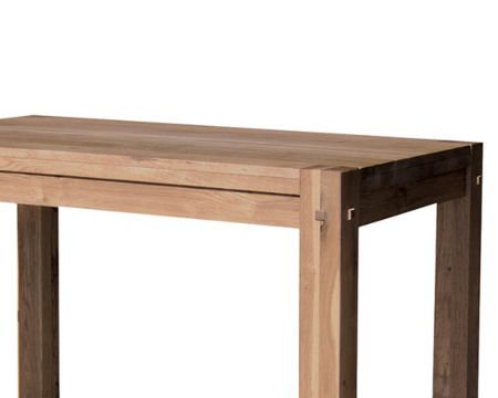 Tavolo da pranzo "Lodge Casita" in rovere oliato con piano a doghe 120x70cm