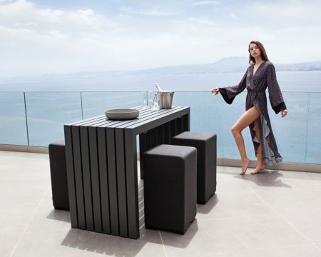 Tavolo da giardino "Java Island" in alluminio nero 200 cm