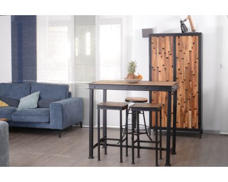 Tavolo alto in metallo e legno 150x80cm "IPN