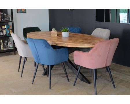 Tavolo da pranzo ovale in stile industriale "Andy" 220 cm