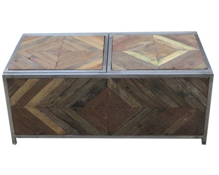 Tavolino da bar industriale in legno e metallo 100cm "Legno