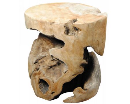 Sgabello rotondo in teak massiccio "Farmer