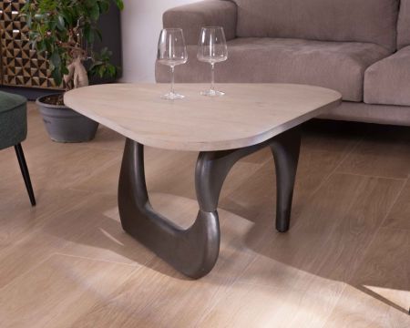Tavolino in mango massiccio "Pop Vintage" con piano triangolare