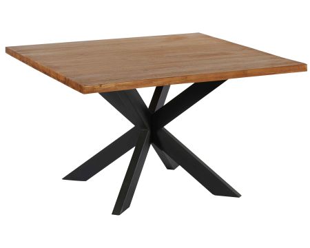 Tavolo da pranzo quadrato in teak "Zenia" con gambe in metallo 130 cm