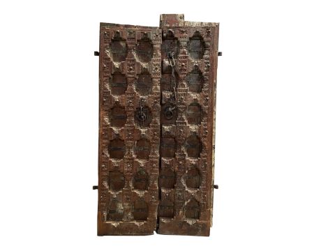 Porta tradizionale indiana in legno massiccio e metallo "Vieille porte" (Vecchia porta)