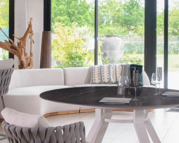 Cuscino quadrato in cotone e lino stampato "estero" 45x45cm