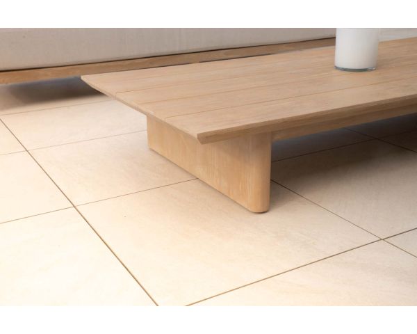 Tavolino rettangolare in teak massiccio in stile "Blois