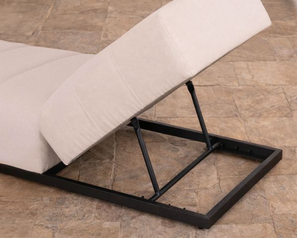 Lettino prendisole in elegante tessuto crema con cuciture esterne speciali "Sunset Bay"