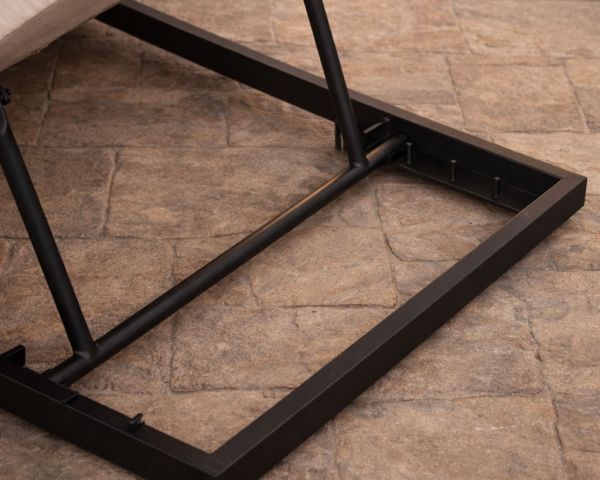 Lettino prendisole in elegante tessuto crema con cuciture esterne speciali "Sunset Bay"