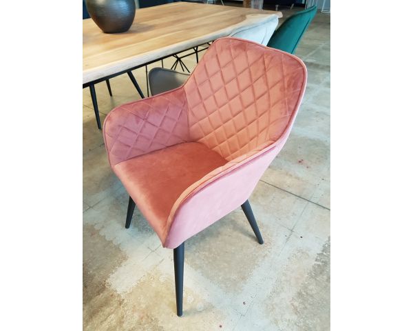 Sedia da pranzo "Sando" con braccioli rosa