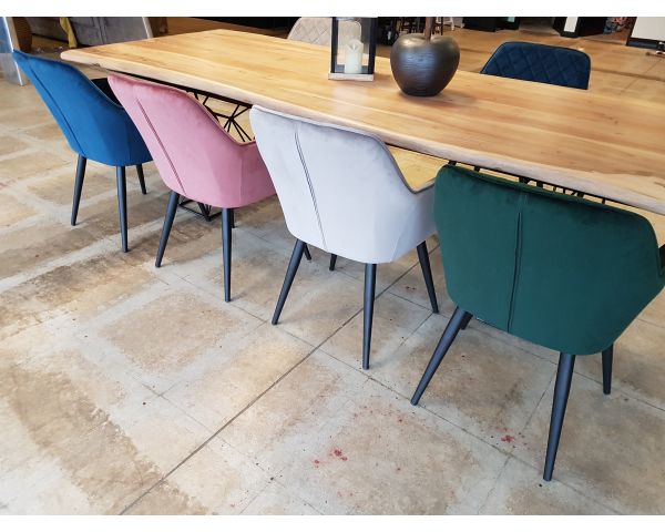 Sedia da pranzo blu "Sando" con braccioli