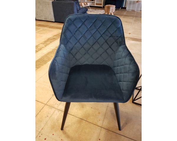 Sedia da pranzo blu "Sando" con braccioli