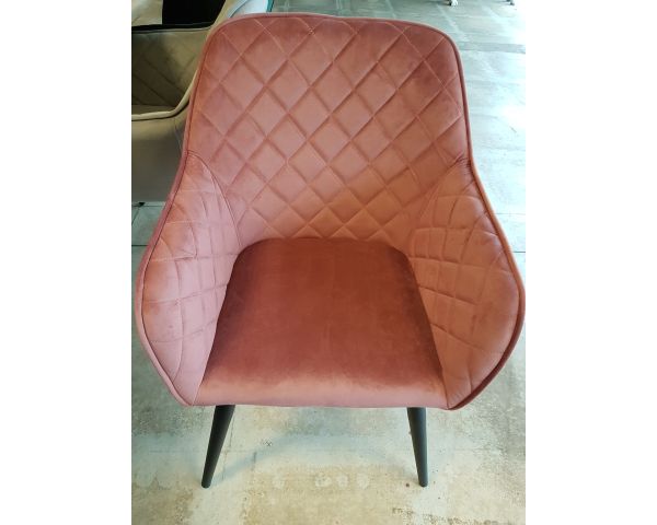 Sedia da pranzo "Sando" con braccioli rosa