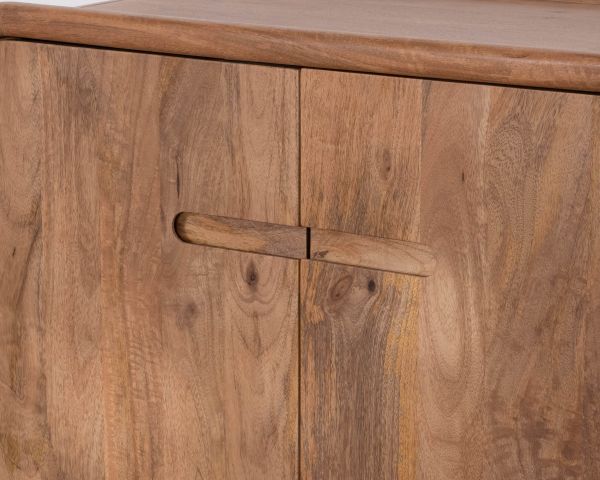 Mobile sottolavabo da 90 cm in legno massello di mango "Spelano", stile neo-vintage