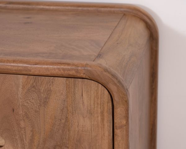 Mobile sottolavabo da 90 cm in legno massello di mango "Spelano", stile neo-vintage