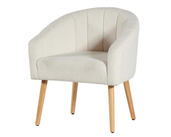 Poltrona cocooning "Alrow" in morbido tessuto bianco