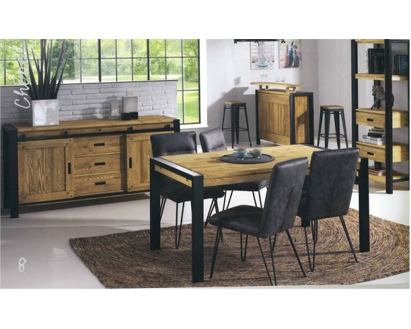 Tavolo in pino massiccio spazzolato "Lugano", 200 cm