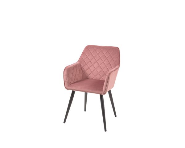 Sedia da pranzo "Sando" con braccioli rosa