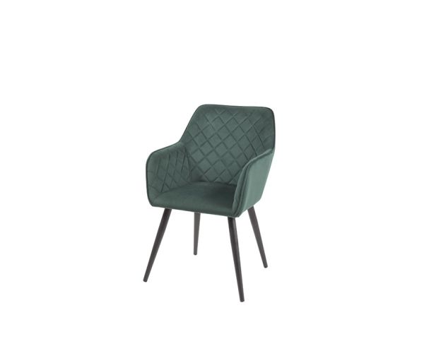 Sedia da pranzo "Sando" con bracciolo verde