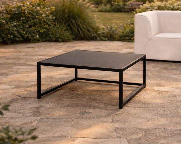 Tavolino quadrato da esterno "Sunset Bay" con piano in ceramica