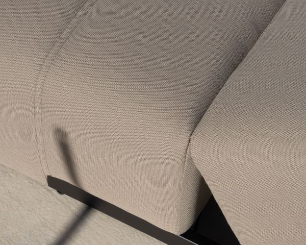 Lettino prendisole dal design elegante in tessuto speciale per esterni "Sunset Bay" color tortora con impunture