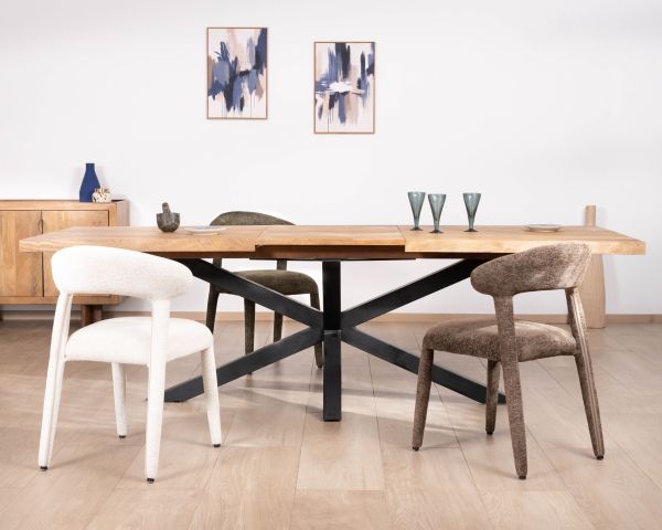 Tavolo da pranzo allungabile "Maestro" 190-250 cm in legno di mango con gambe a stella