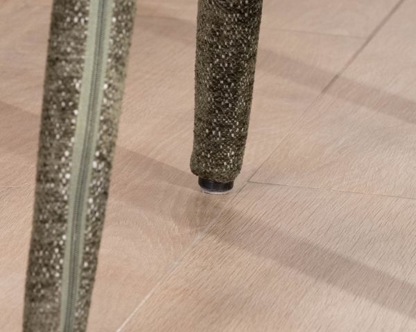 Set di 2 sedie da pranzo di design in tessuto riccio color kaki "Amarello" a copertura totale