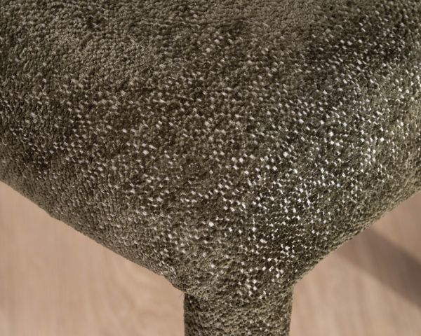 Set di 2 sedie da pranzo di design in tessuto riccio color kaki "Amarello" a copertura totale