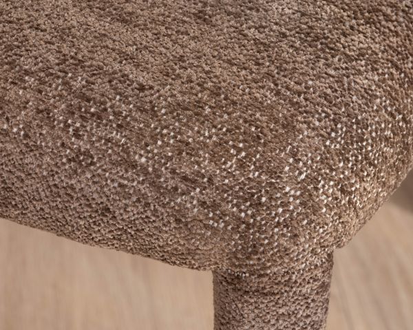 Set di 2 sedie di design a copertura totale "Amarello" in tessuto boucle marrone