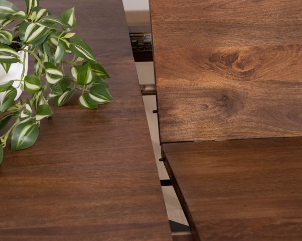 Tavolo da pranzo allungabile da 190-250 cm in mango scuro con gambe a stella Sheffield