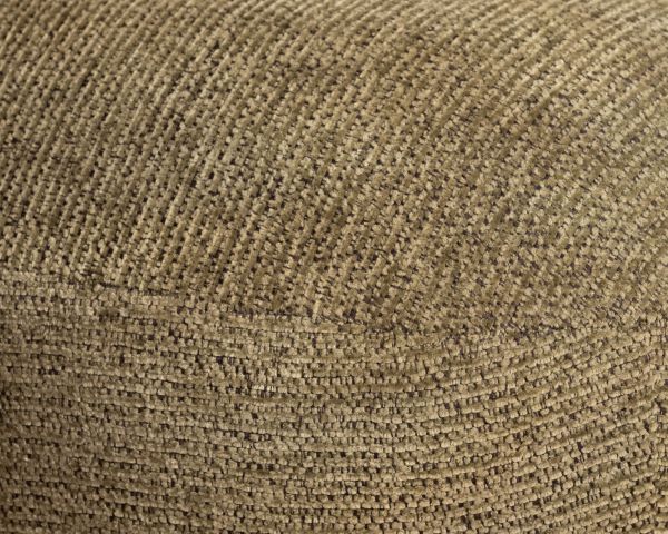 Poltrona bassa dal design moderno e organico "Luno" in tessuto bouclette kaki