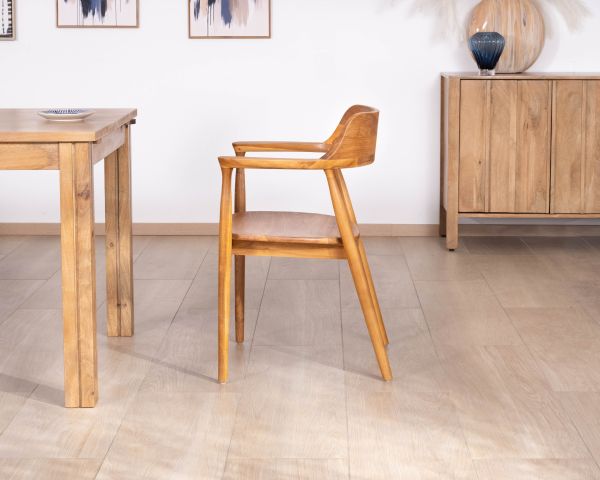 Set di 2 sedie da pranzo dal design retrò “Vicenza” in teak massiccio