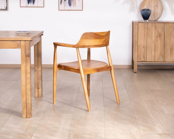 Set di 2 sedie da pranzo dal design retrò “Vicenza” in teak massiccio