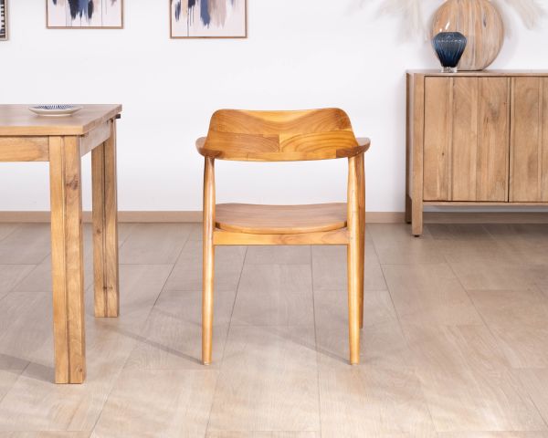 Set di 2 sedie da pranzo dal design retrò “Vicenza” in teak massiccio