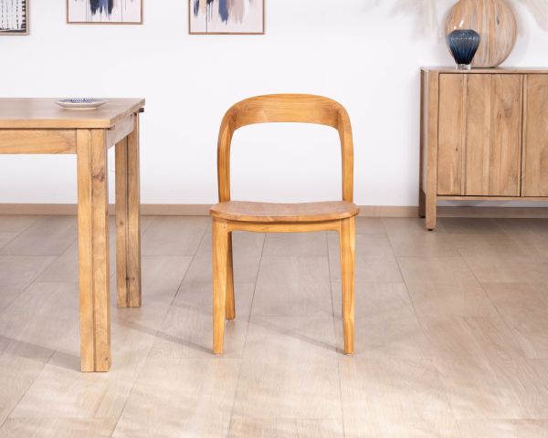 Set di 2 sedie da pranzo dal design minimalista “Dilmona” in teak massiccio