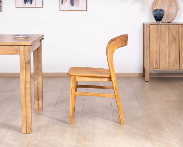 Set di 2 sedie da pranzo dal design minimalista “Dilmona” in teak massiccio