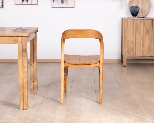 Set di 2 sedie da pranzo dal design minimalista “Dilmona” in teak massiccio