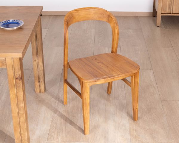 Set di 2 sedie da pranzo dal design minimalista “Dilmona” in teak massiccio
