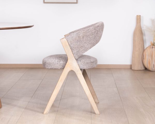 Set di 2 sedie contemporanee "KYARA" in tessuto color tortora sabbia, comfort ergonomico e linee morbide