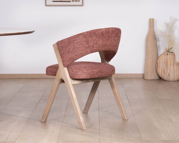 Set di 2 sedie da pranzo color terra di Siena "Kyara" in stile retrò-contemporaneo