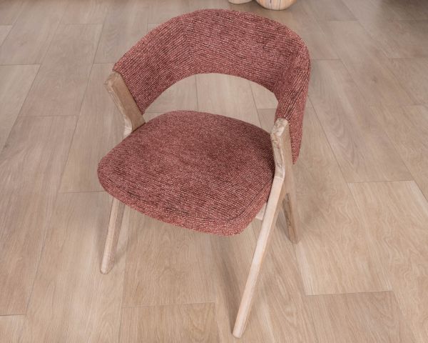 Set di 2 sedie da pranzo color terra di Siena "Kyara" in stile retrò-contemporaneo