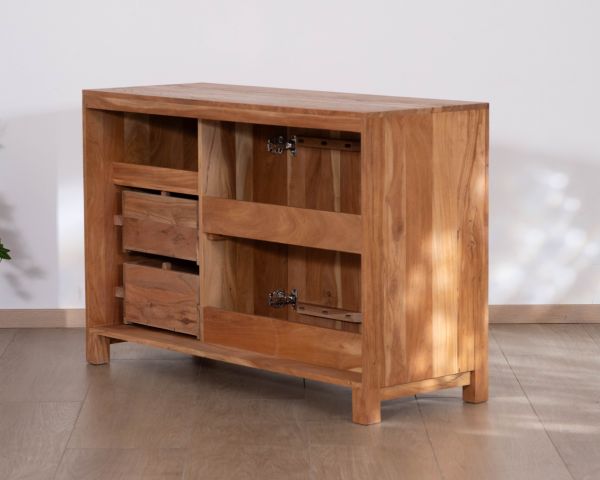 Mobile lavabo da 120 cm in legno riciclato "Mokal", in stile casa di campagna