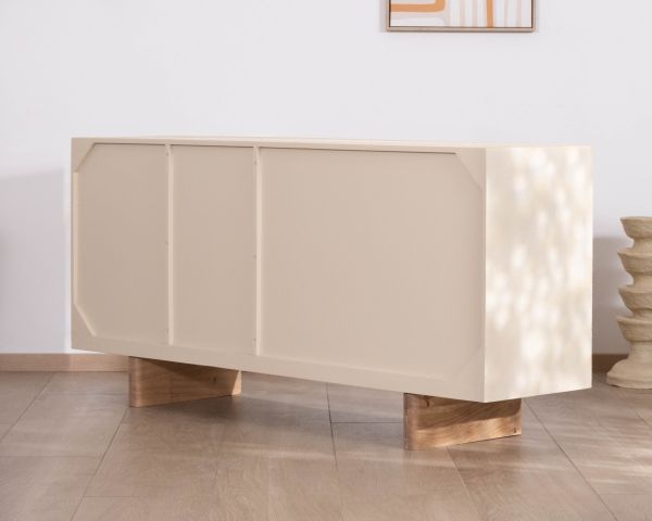 Credenza da 170 cm in stile organico con finitura effetto cemento sabbiato "Miona"