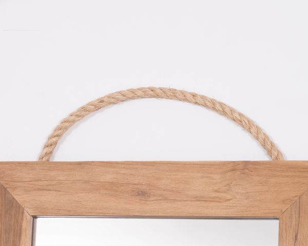 Grande specchio da appoggio da 180 cm in teak "Solira", stile naturale