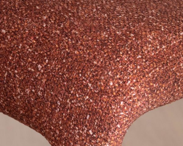 Set di 2 sedie a mezza altezza in tessuto melange color terracotta "Milano" con rivestimento integrale